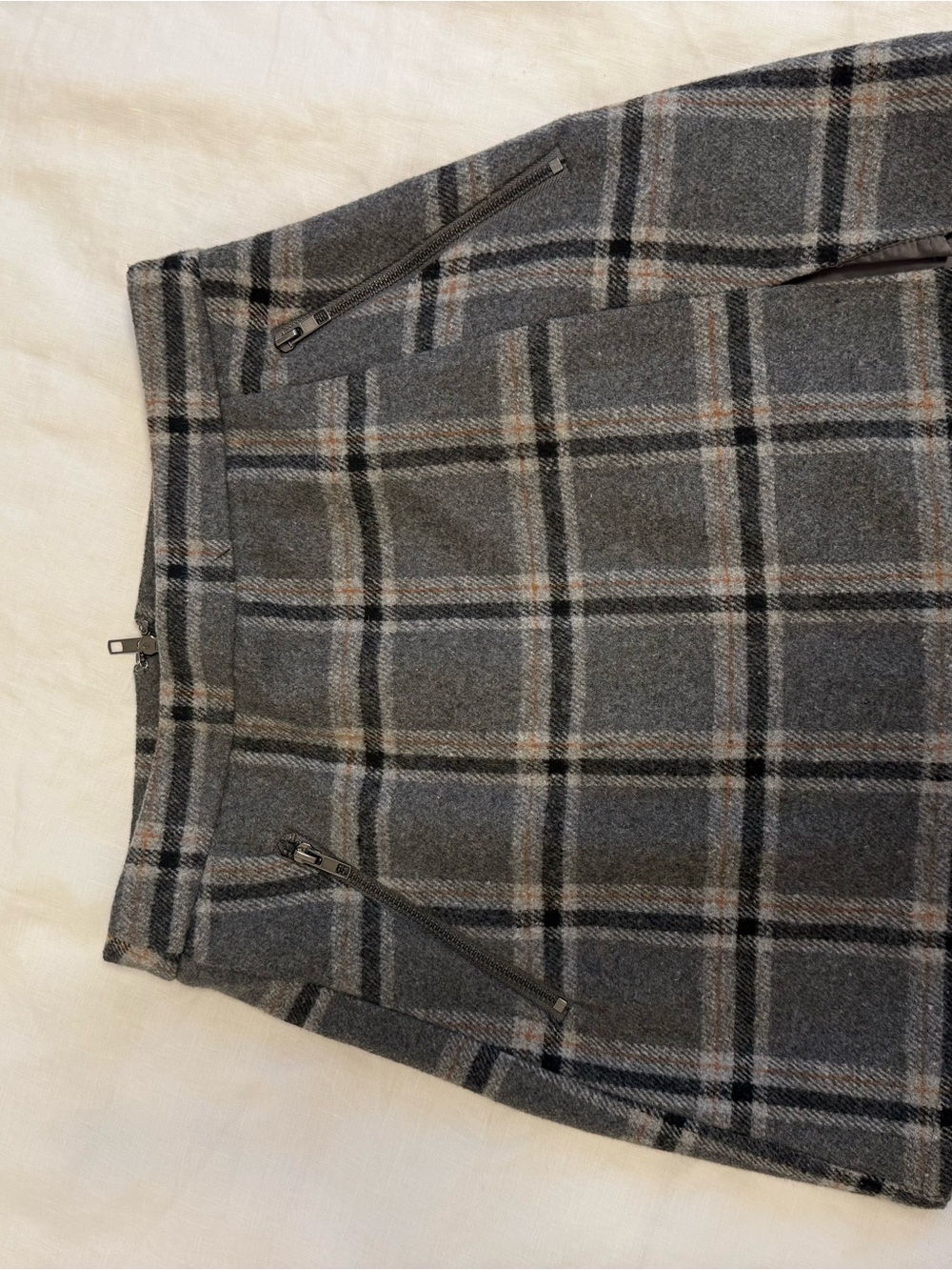 re:named Gray Wool Blend Skirt with Branded Tag